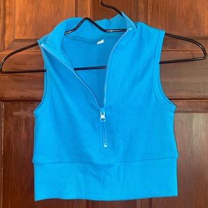 Shein Blue Crop with zipper